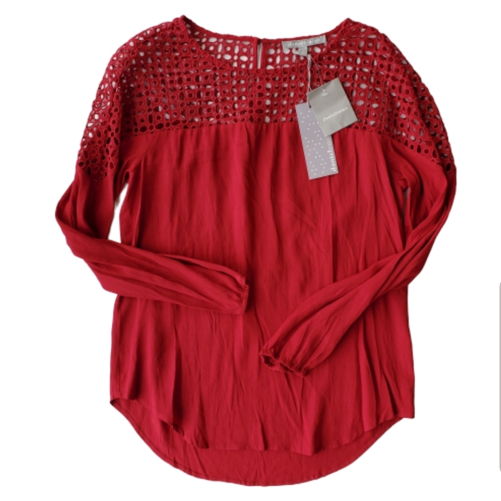 Stitch Fix Daniel Rainn Crimson Eyelet Blouse
